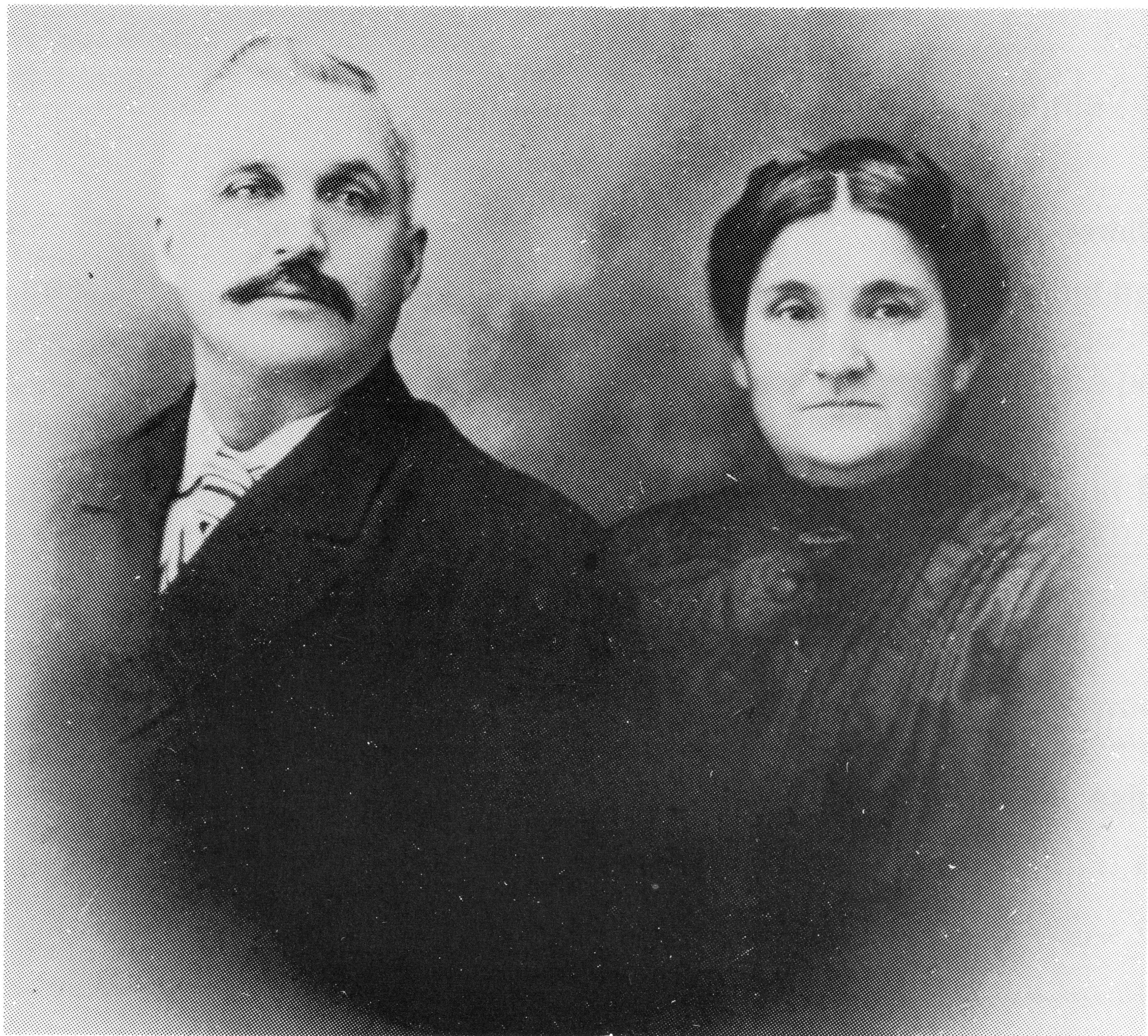 Black and white portrait of a man and a woman